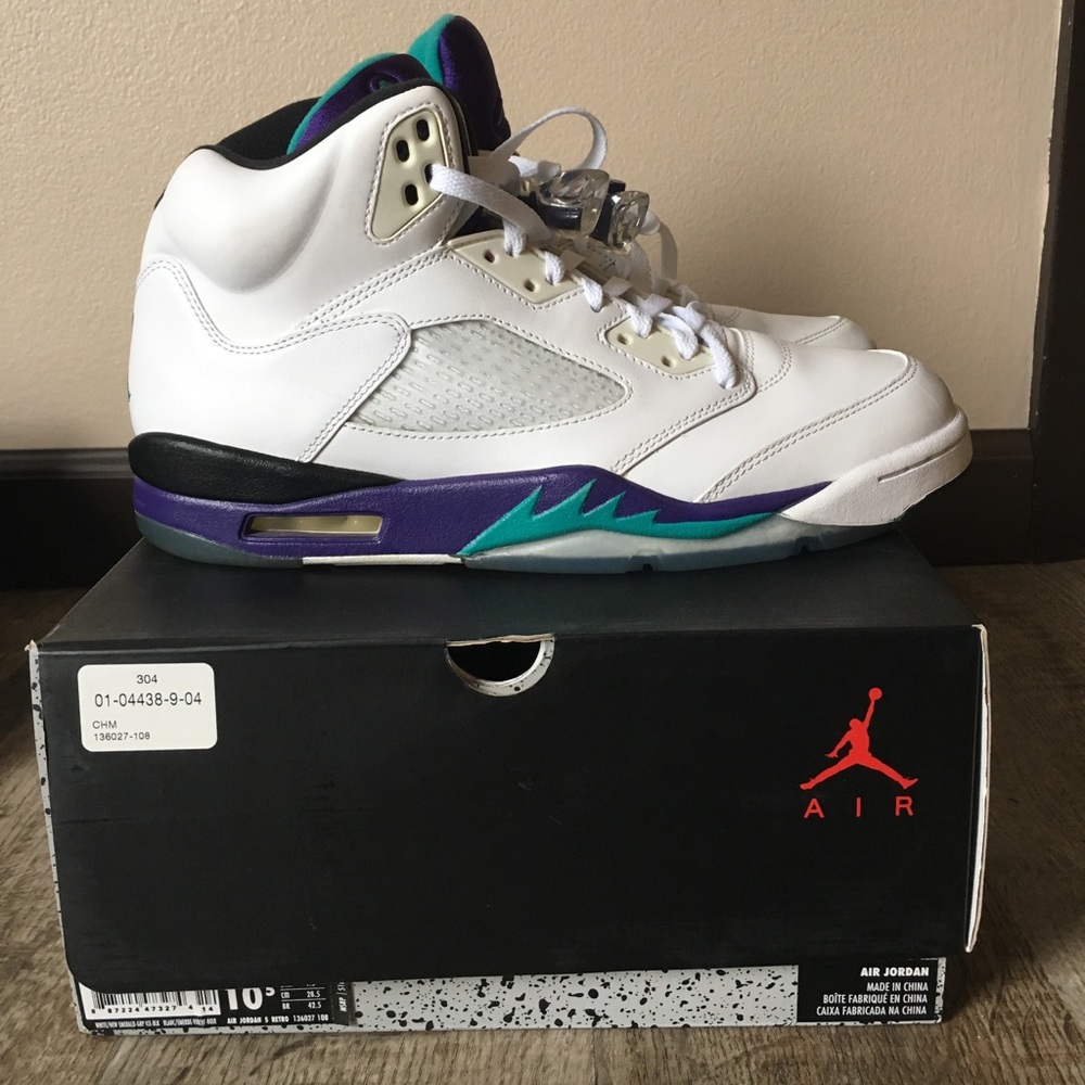 Nike Air Jordan Retro 5 Grape Mens size 10.5 Box